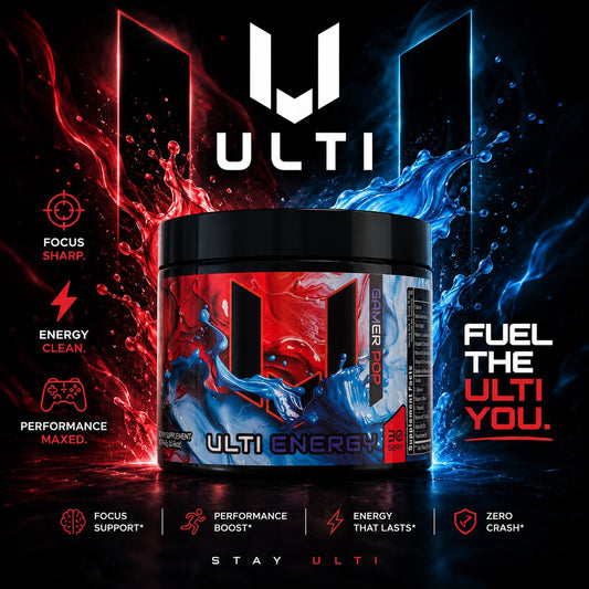 ULTI Energy clean gaming energy drink powder with no sugar or fillers