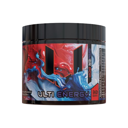 ULTI Energy Gamer Pop, 220mg natural caffeine, no sugar, gaming energy drink powder for gamers, 30 servings