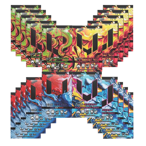 ULTI Med Kit — 20 single serve gaming energy drink packets, try all flavors