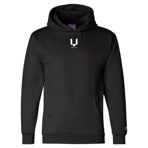ULTI Classic Embroidered Champion Hoodie black — gaming lifestyle apparel