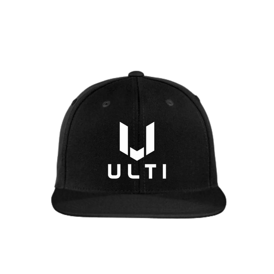 ULTI Embroidered Flat Bill Snapback Hat — gaming lifestyle apparel
