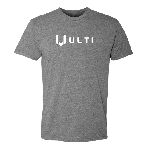 ULTI Grey Classic Tee — gaming lifestyle apparel
