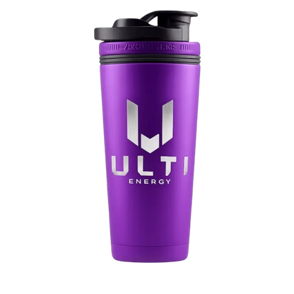 ULTI x IceShaker Purple 26oz premium stainless steel gaming shaker bottle — insulated, leak proof