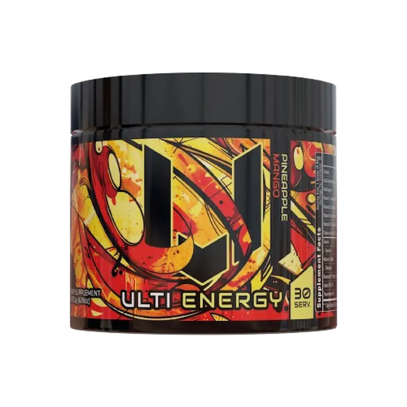 ULTI Energy Pineapple Mango, 220mg natural caffeine, no sugar, gaming energy drink powder, 30 servings