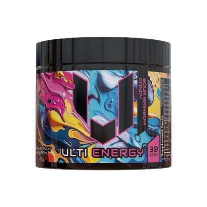 ULTI Energy Sour Rainbow Candy, 220mg natural caffeine, no sugar, gaming energy drink powder, 30 servings