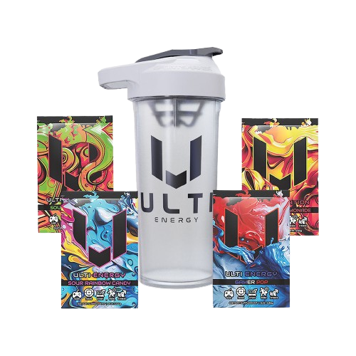ULTI Energy Starter Kit — shaker bottle plus sample singles, gaming energy and hydration bundle