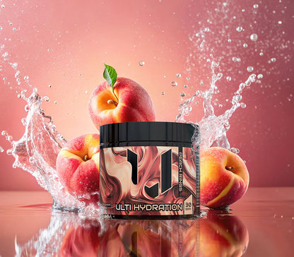 ULTI Hydration Peach Rings — zero caffeine electrolyte drink for gamers, clean hydration no crash