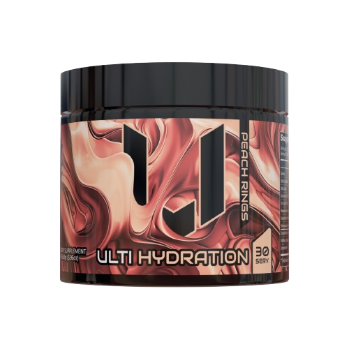 ULTI Hydration Peach Rings — zero caffeine electrolyte drink with coconut water, magnesium, and potassium, 30 servings
