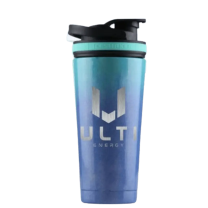 ULTI x IceShaker Ocean Breeze 26oz premium stainless steel gaming shaker bottle — insulated, leak proof