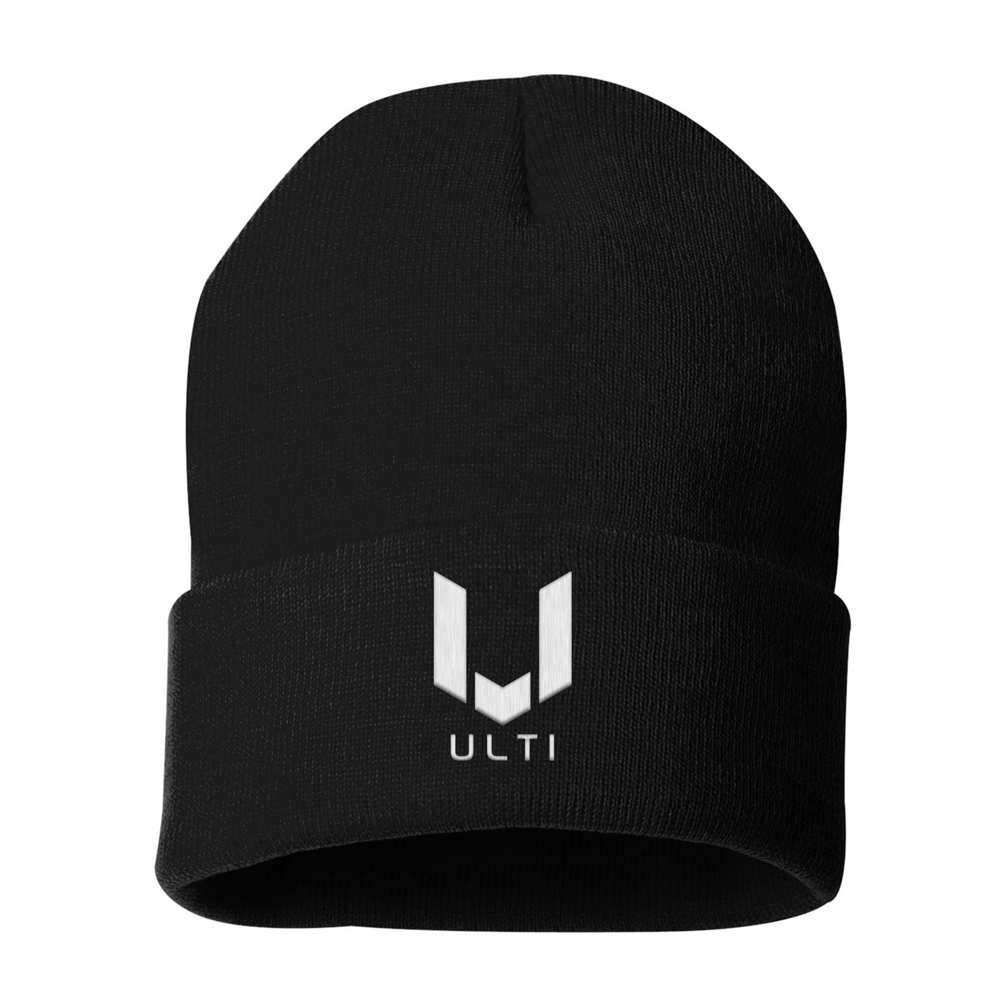 ULTI Black Embroidered Beanie
