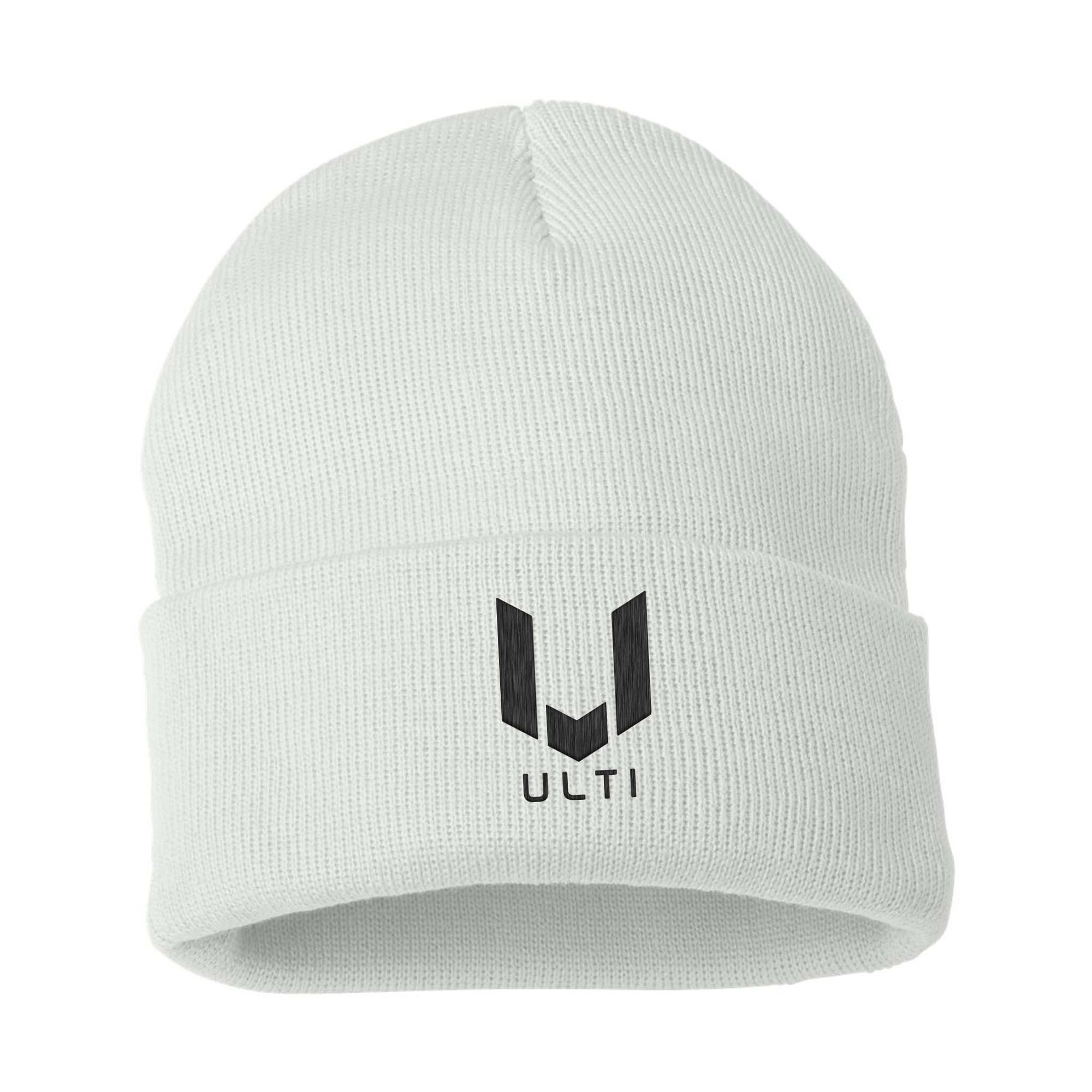 ULTI White Embroidered Beanie
